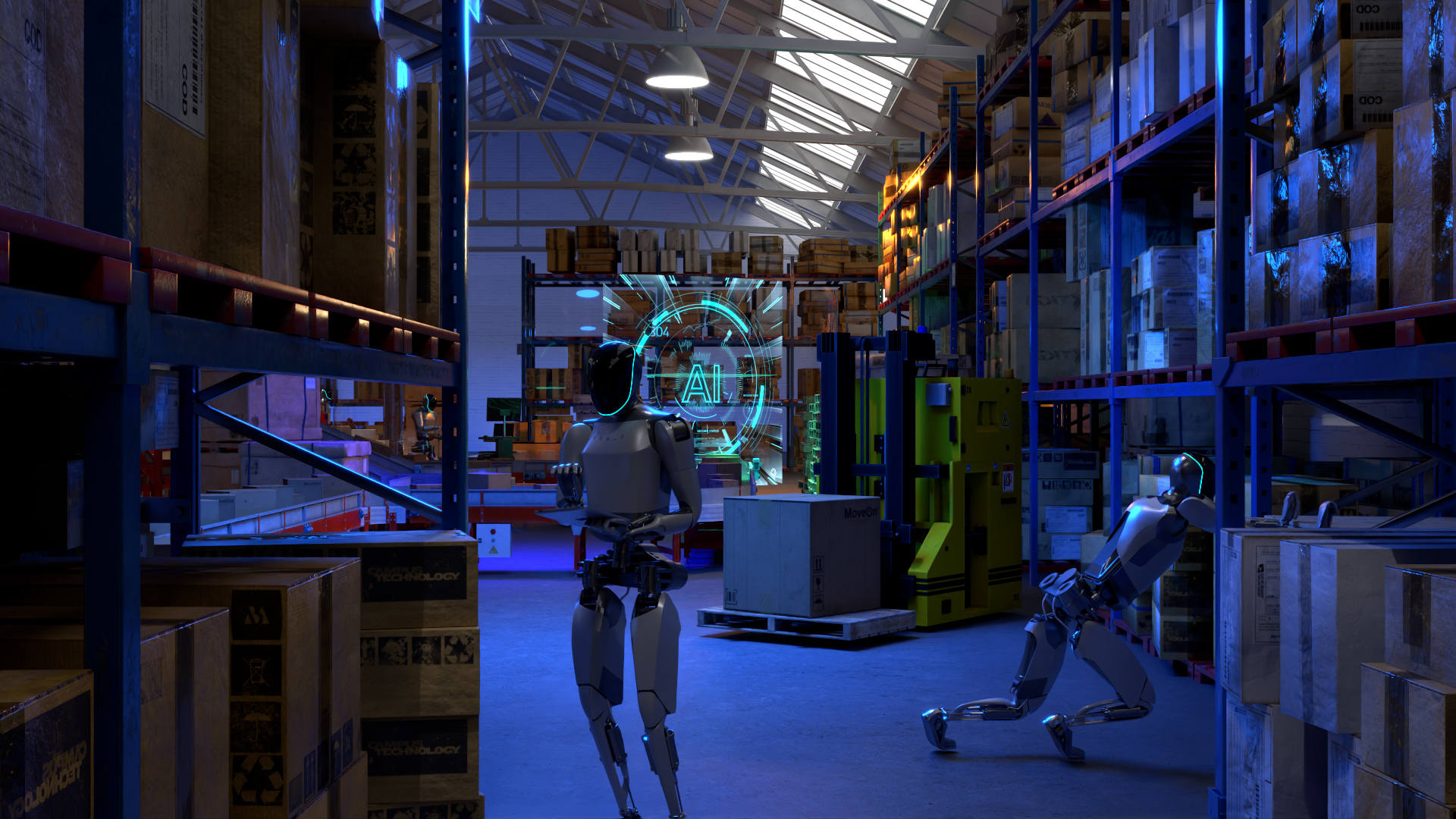 3D industrial visualization of an autonomous delivery robot