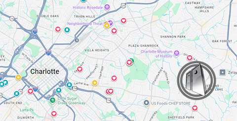 Two-Door-FX-Charlotte-NC-Location-Map